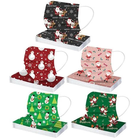 ILOVEMILAN Masque De Noël Masque Facial Avec élastiques Masque Jetable Adulte Dessin Animé Impression Masque De Protection à Trois Couches Pour Noël Mixte 50 Pièces (07) 3 ILOVEMILAN Masque De Noël Masque Facial Avec élastiques Masque Jetable Adulte Dessin Animé Impression Masque De Protection à Trois Couches Pour Noël Mixte 50 Pièces (07)