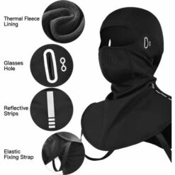 ASUPERMALL Masque De Ski D'Hiver Thermique Cyclisme Coupe-Vent Balaclava Face Cover Pour Hommes Femmes Sports De Plein Air Cyclisme Ski Snowboard Moto,Noir, Epais -Protection des voies respiratoires Soldes 40273556 4