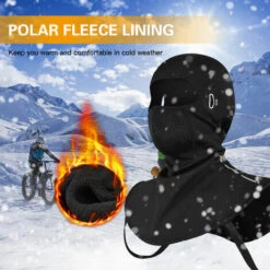ASUPERMALL Masque De Ski D'Hiver Thermique Cyclisme Coupe-Vent Balaclava Face Cover Pour Hommes Femmes Sports De Plein Air Cyclisme Ski Snowboard Moto,Noir, Epais -Protection des voies respiratoires Soldes 40273556 5