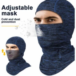 TIGA SGODDE Cagoule Visage Cou Guêtre Respirant Coupe-vent Chapeaux Masque De Ski Sports De Plein Air Vélo électrique Scooter Moto (bleu) -Protection des voies respiratoires Soldes 40434861 3