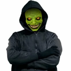 HAPPYSHOPPING Halloween Effrayant Masque Souriant Jeu De Role Masque D'horreur Masque De Demon Pour La Fete D'halloween, Modele: Gris - Modele:Gris -Protection des voies respiratoires Soldes 40448653 3