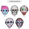HAPPYSHOPPING Halloween Scary Mask LED Masques Lumineux Actives Par Le Son Avec Sangle Elastique Reglable Pour Le Festival Costume Party Cosplay, Modele: Type B - Modele : Type B -Protection des voies respiratoires Soldes 40450152 1
