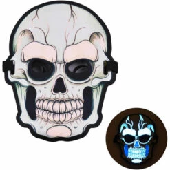 HAPPYSHOPPING Halloween Scary Mask LED Masques Lumineux Actives Par Le Son Avec Sangle Elastique Reglable Pour Le Festival Costume Party Cosplay, Modele: Type B - Modele : Type B -Protection des voies respiratoires Soldes 40450152 3