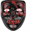 HAPPYSHOPPING Masque Effrayant D'Halloween LED Allume Des Masques Avec Une Lumiere Constante Flash Lent Flash Rapide 3 Modes Sangle Elastique Reglable Pour Le Festival Costume Party Cosplay, Modele: Rose -Protection des voies respiratoires Soldes 40450209 1