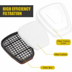 ASUPERMALL Respirateur Réutilisable Couverture Intégrale 16 En 1 Respirateur à Vapeur Organique Pour La Peinture, Le Polissage, Le Soudage Et Autres Protections De Travail -Protection des voies respiratoires Soldes 40458231 5