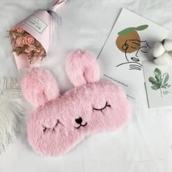TANABATA Masques De Sommeil Mignon Lapin Animaux Drôle Masque De Nuit En Peluche Pour Dormir Voyage Avec Bande Élastique Masque Pour Les Yeux Couverture Pour Enfant Femme Filles -Protection des voies respiratoires Soldes 40572695 5
