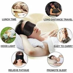 TANABATA Sleep Mask & Blindfold , Masque Pour Les Yeux Ultra-lisse Pour Dormir , Avec Sangle Réglable , Convient Pour Les Voyages, La Sieste, Le Sommeil Nocturne -Protection des voies respiratoires Soldes 40572770 5