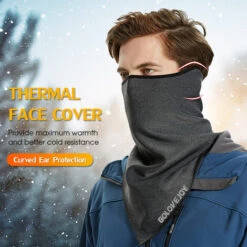 GOLOVEJOY Cyclisme Face Cover Femmes Hommes Respirant Reflechissant Visage Cou Cache-Cou Pour La Peche Sur Glace Camping Alpinisme, Gris Clair -Protection des voies respiratoires Soldes 40637008 4