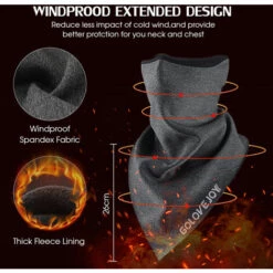 GOLOVEJOY Cyclisme Face Cover Femmes Hommes Respirant Reflechissant Visage Cou Cache-Cou Pour La Peche Sur Glace Camping Alpinisme, Gris Clair -Protection des voies respiratoires Soldes 40637008 5