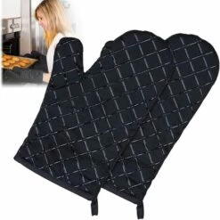 TRIOMPHE Gants De Four Et Maniques Cuisine, Gants De Cuisine, Gant Pour Four Anti Chaleur Silicone Résistant à Chaleur Et Antidérapant, Adaptés Pour La Cuisson, Le Grillage, 1 Paire
