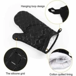 TRIOMPHE Gants De Four Et Maniques Cuisine, Gants De Cuisine, Gant Pour Four Anti Chaleur Silicone Résistant à Chaleur Et Antidérapant, Adaptés Pour La Cuisson, Le Grillage, 1 Paire -Protection des voies respiratoires Soldes 41347882 3