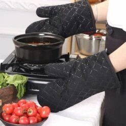 TRIOMPHE Gants De Four Et Maniques Cuisine, Gants De Cuisine, Gant Pour Four Anti Chaleur Silicone Résistant à Chaleur Et Antidérapant, Adaptés Pour La Cuisson, Le Grillage, 1 Paire -Protection des voies respiratoires Soldes 41347882 4