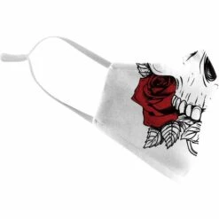 PERLE RARE Masque Facial 4 Pièces Réutilisable - Lavable Et Respirant - Distanciation Sociale (Crâne De Rosae) -Protection des voies respiratoires Soldes 41394039 4