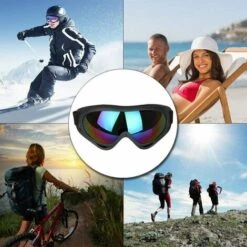 VERSAILLESFR 2pcsLunettes De Ski Masques Snowboard,Motoneige Moto Lunettes Ski Goggles Protection Lunettes Lens Anti-poussière, UV Protection,Anti-Buée, Coupe-Vent Pour Garçons Et Filles, Hommes & Femme -Protection des voies respiratoires Soldes 41442877 5