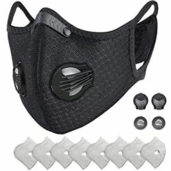 ILOVEMILAN Anti-Poussière, M De Protection Anti-Pollution, M Avec 8 Filtres à Charbon Actif Supplémentaires, Lavable, Pour Les Sports En Extérieur, Le Cyclisme Et La Course - Noir