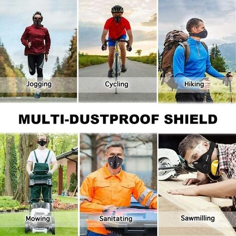 ILOVEMILAN Anti-Poussière, M De Protection Anti-Pollution, M Avec 8 Filtres à Charbon Actif Supplémentaires, Lavable, Pour Les Sports En Extérieur, Le Cyclisme Et La Course - Noir 7 ILOVEMILAN Anti-Poussière, M De Protection Anti-Pollution, M Avec 8 Filtres à Charbon Actif Supplémentaires, Lavable, Pour Les Sports En Extérieur, Le Cyclisme Et La Course - Noir – Image 5