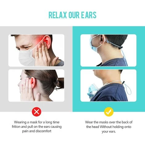 ILOVEMILAN 10pcs Attache Masque En Silicone Accroche Masque Derrière Tête Crochet Extension De Sangle De Masque Enfant Adulte Attaches Protection Oreille,noir 4 ILOVEMILAN 10pcs Attache Masque En Silicone Accroche Masque Derrière Tête Crochet Extension De Sangle De Masque Enfant Adulte Attaches Protection Oreille,noir – Image 2