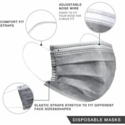 ILOVEMILAN Une Fois 3 Couches, Confortable, Convient Pour Un Usage Quotidien, Le Sport Et Le Travail, Convient Aux Adultes à Plusieurs Reprises (50Pcs, Gris) 9 ILOVEMILAN Une Fois 3 Couches, Confortable, Convient Pour Un Usage Quotidien, Le Sport Et Le Travail, Convient Aux Adultes à Plusieurs Reprises (50Pcs, Gris) -Protection des voies respiratoires Soldes 41486012 3