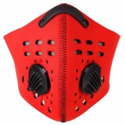 ILOVEMILAN Masque Anti-poussière, Demi-Masque De Filtre Coupe-Vent Respirant Avec Crochet Et Boucle, Matériau Néoprène De Qualité Pour Le Cyclisme En Extérieur(Rouge)