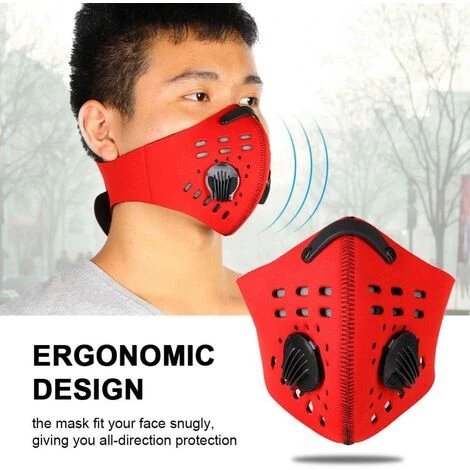 ILOVEMILAN Masque Anti-poussière, Demi-Masque De Filtre Coupe-Vent Respirant Avec Crochet Et Boucle, Matériau Néoprène De Qualité Pour Le Cyclisme En Extérieur(Rouge) 6 ILOVEMILAN Masque Anti-poussière, Demi-Masque De Filtre Coupe-Vent Respirant Avec Crochet Et Boucle, Matériau Néoprène De Qualité Pour Le Cyclisme En Extérieur(Rouge) – Image 4