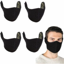 ILOVEMILAN Masque Chaud D'hiver,Masque D'hiver Facial Pour à L'épreuve Du Vent, Anti-Poussière,Anti-Buée Avec Protège-Oreilles Ajustables 4pcs