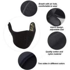 ILOVEMILAN Masque Chaud D'hiver,Masque D'hiver Facial Pour à L'épreuve Du Vent, Anti-Poussière,Anti-Buée Avec Protège-Oreilles Ajustables 4pcs -Protection des voies respiratoires Soldes 41575470 3