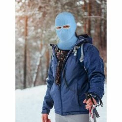 ILOVEMILAN Masque De Ski Cagoule 2 Trous, Masque Intégral En Tricot Chaud D'hiver, Pour Le Ski, Le Snowboard, La Moto Et Les Sports De Plein Air(bleu Ciel) -Protection des voies respiratoires Soldes 41575513 4