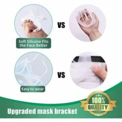 TANABATA Support De Masque 3D, Support Intérieur Respiratoire Sous Masque Silicone, Support De Masque Respirant 3D En Silicone, Coque Masque Facial Confort Silicone De Lavable Réutilisable à Adulte (5pcs) -Protection des voies respiratoires Soldes 42000014 3