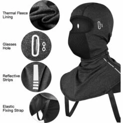 HAPPYSHOPPING Cyclisme Coupe-Vent Balaclava Face Cover Pour Hommes Femmes Sports De Plein Air Cyclisme Ski Snowboard Moto, Modele: Gris Mince - Modele:Gris Mince -Protection des voies respiratoires Soldes 42074073 4