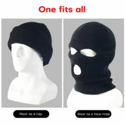 HAPPYSHOPPING Masque Thermique Coupe-vent 3 Trous Hiver Tricote Cyclisme Masque Chauffe-cou Moto Sous Casque Doublure Masque Casquettes Ultime Retention Thermique Chapeau Couverture Complete Masque De Ski, Modele: Vert Fonce 3 Trous - Modele: Vert Fonce 3 Trous -Protection des voies respiratoires Soldes 42074804 5