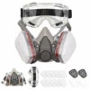 HAPPYSHOPPING Respirateur Reutilisable Demi-masque 6200 Masque A Gaz Respirateurs De Protection Respiratoire Avec Lunettes De Securite Pour La Peinture Soudage A La Vapeur Organique Polissage Travail Du Bois Et Autres Protections Au Travail, Modele : Gris -Protection des voies respiratoires Soldes 42098371 1