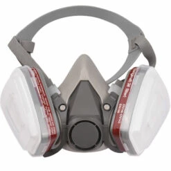 HAPPYSHOPPING Respirateur Reutilisable Demi-masque 6200 Masque A Gaz Respirateurs De Protection Respiratoire Avec Lunettes De Securite Pour La Peinture Soudage A La Vapeur Organique Polissage Travail Du Bois Et Autres Protections Au Travail, Modele : Gris -Protection des voies respiratoires Soldes 42098371 2