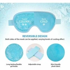 VERSAILLESFR Masque Yeux Froid Masque Des Yeux Gel Gonflés, Cernes, Migraine Réutilisable Poche De Glace En Yeux Pour Thérapie Froid Chaud - Bleu -Protection des voies respiratoires Soldes 42533129 3