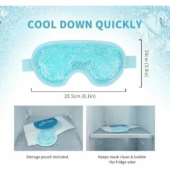 VERSAILLESFR Masque Yeux Froid Masque Des Yeux Gel Gonflés, Cernes, Migraine Réutilisable Poche De Glace En Yeux Pour Thérapie Froid Chaud - Bleu -Protection des voies respiratoires Soldes 42533129 5