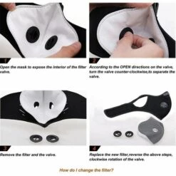 TANABATA Masque De Protection Face De Poussière Réutilisable, Protecteur Sportif M Avec Filtre à Charbon Actif Et Valves/ Pour La Moto, Le Cyclisme, La Course à Pied Et Les Activités De Plein Air(1 Noir + 8 Filtres Supplémentaires) 9 TANABATA Masque De Protection Face De Poussière Réutilisable, Protecteur Sportif M Avec Filtre à Charbon Actif Et Valves/ Pour La Moto, Le Cyclisme, La Course à Pied Et Les Activités De Plein Air(1 Noir + 8 Filtres Supplémentaires) -Protection des voies respiratoires Soldes 43186553 3