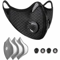 TANABATA Masque De Protection M Anti-Poussière, M De Protection Anti-Pollution, M Avec 4 Filtres à Charbon Actif Supplémentaires, Lavable, Pour Les Sports En Extérieur, Le Cyclisme Et La Course - Noir