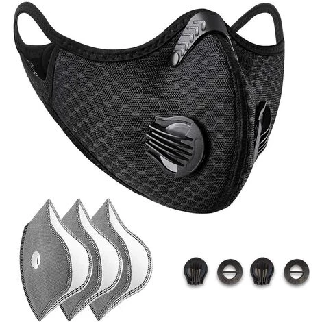 TANABATA Masque De Protection M Anti-Poussière, M De Protection Anti-Pollution, M Avec 4 Filtres à Charbon Actif Supplémentaires, Lavable, Pour Les Sports En Extérieur, Le Cyclisme Et La Course - Noir 3 TANABATA Masque De Protection M Anti-Poussière, M De Protection Anti-Pollution, M Avec 4 Filtres à Charbon Actif Supplémentaires, Lavable, Pour Les Sports En Extérieur, Le Cyclisme Et La Course - Noir