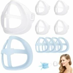TANABATA Masque De Protection 10 PCS Supports Masque,Support De Masque Respirant, Support Masque Silicone Doux Inodore Et Inoffensif Pour Le Corps Humain, Coque Masque Lavable Et Réutilisable