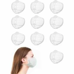 TANABATA Masque De Protection Supports Masque, Anka Support De Masque Respirant,Cadre De Support Masque Silicone Transparent, Doux Inodore Et Inoffensif Pour Le Corps Humain, Convient Aux Adultes Et Aux Enfants 10Packs