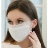 HIASDFLS Masque Facial Tendance En Dentelle Et Perles Pour Enterrement De Vie De Jeune Fille
