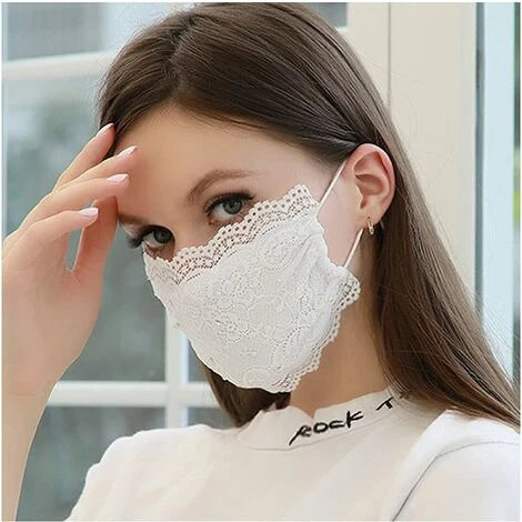 HIASDFLS Masque Facial Tendance En Dentelle Et Perles Pour Enterrement De Vie De Jeune Fille 5 HIASDFLS Masque Facial Tendance En Dentelle Et Perles Pour Enterrement De Vie De Jeune Fille – Image 3