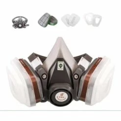 SUN FLOWER Ensemble De 7 Pièces 6200 Masque à Gaz Demi-masque Anti-poussière Et Peinture En Aérosol De Gaz Chimique Odeur Particulière Et Prévention De La Fumée Décoration Masque De Protection（4）