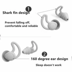 Bouchons D'oreille Réutilisables En Silicone Haute Fidélité Triomphe Pour Dormir (réduction De 40 DB), Natation, étude, Concerts, Suppression Du Bruit Et Protection Auditive (Gris) -Protection des voies respiratoires Soldes 43349175 3