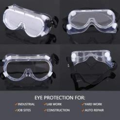 Lunettes De Sécurité PVC,Triomphe Lunettes De Protection Virus Lunettes Antibuée Et Anti-Rayures Pour Le Travail Et Le Sport, Hommes, Femmes -Protection des voies respiratoires Soldes 43349182 3