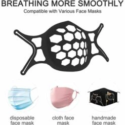 Supports De Internes 3D En Silicone Pour Masque, Cadre Intérieur En Silicone, Support De Protection Pour Rouge à Lèvres RéUtilisable Et Lavable Translucide， Triomphe（noir）[Pack 10 Unités] -Protection des voies respiratoires Soldes 43349205 4