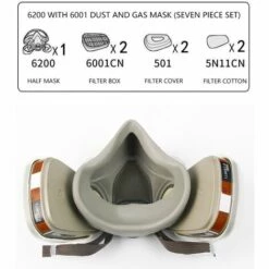 Masque De Protection Starlight Respiratoire Réutilisable Anti Poussière Anti Gaz Avec Filtres -Protection des voies respiratoires Soldes 43370647 5