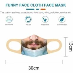 3 Pièces Bandit Prank Masque Visage Lavable Bouche Couverture, Visage Drôle Tiré Vers Le Bas Prank Bouche Couvrant Trick Prank Motif Masques Pour Hommes Femmes (Hommes)，Starlight -Protection des voies respiratoires Soldes 43370842 4