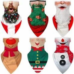 ILOVEMILAN 6 Pcs Noël Visage Bandanas Multi-fonctionnel Cache-Cou Écharpe Chapeaux Bandeau