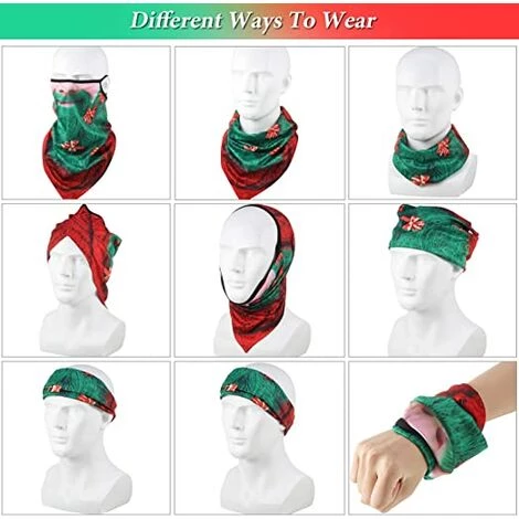 ILOVEMILAN 6 Pcs Noël Visage Bandanas Multi-fonctionnel Cache-Cou Écharpe Chapeaux Bandeau 5 ILOVEMILAN 6 Pcs Noël Visage Bandanas Multi-fonctionnel Cache-Cou Écharpe Chapeaux Bandeau – Image 3