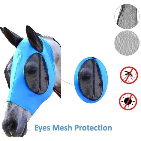 ECHOO Masque Anti-mouches Pour Chevaux,Masques Anti-mouches Pour Chevaux Avec Oreilles,Masque Anti-mouches En Lycra Lisse Et élastique,Protection équestre Et UV 4 ECHOO Masque Anti-mouches Pour Chevaux,Masques Anti-mouches Pour Chevaux Avec Oreilles,Masque Anti-mouches En Lycra Lisse Et élastique,Protection équestre Et UV – Image 2